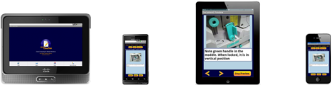 CloudNote application screens for phones and tablets.